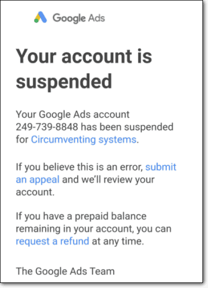 Account terminated for something I didn't do, what do I do