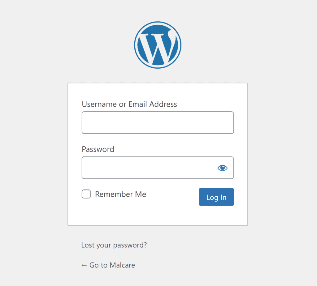 Wordpress login